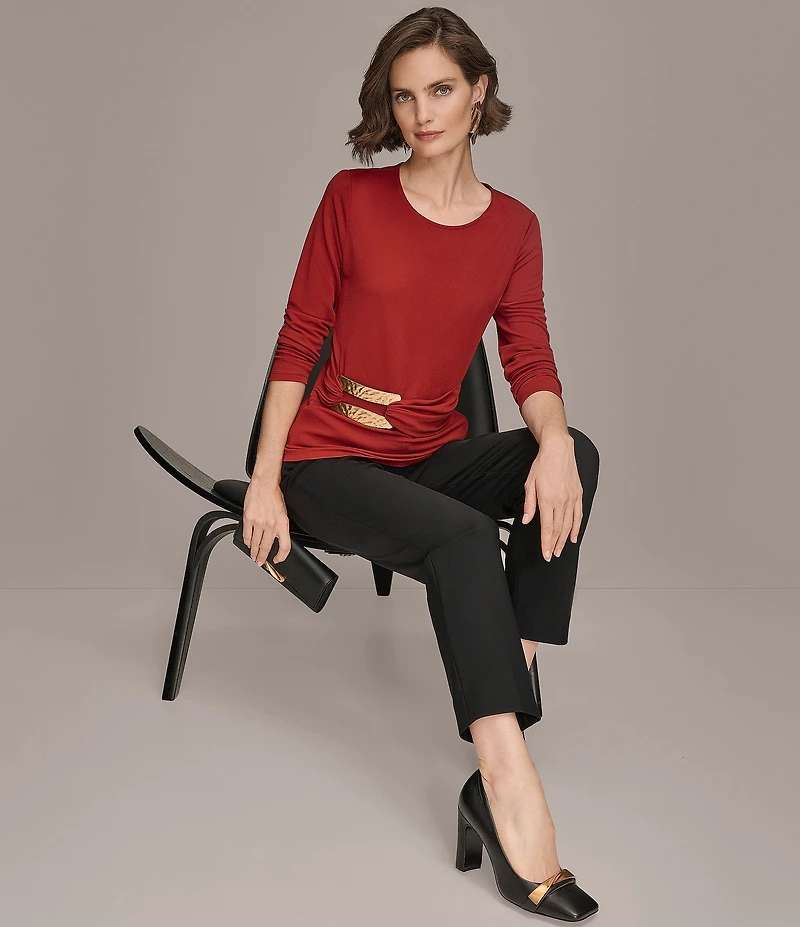 Donna Karan Midrise Wide Leg Pants