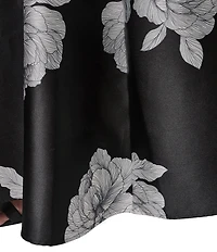 Donna Karan Mikado Strapless Asymmetrical Floral Gown