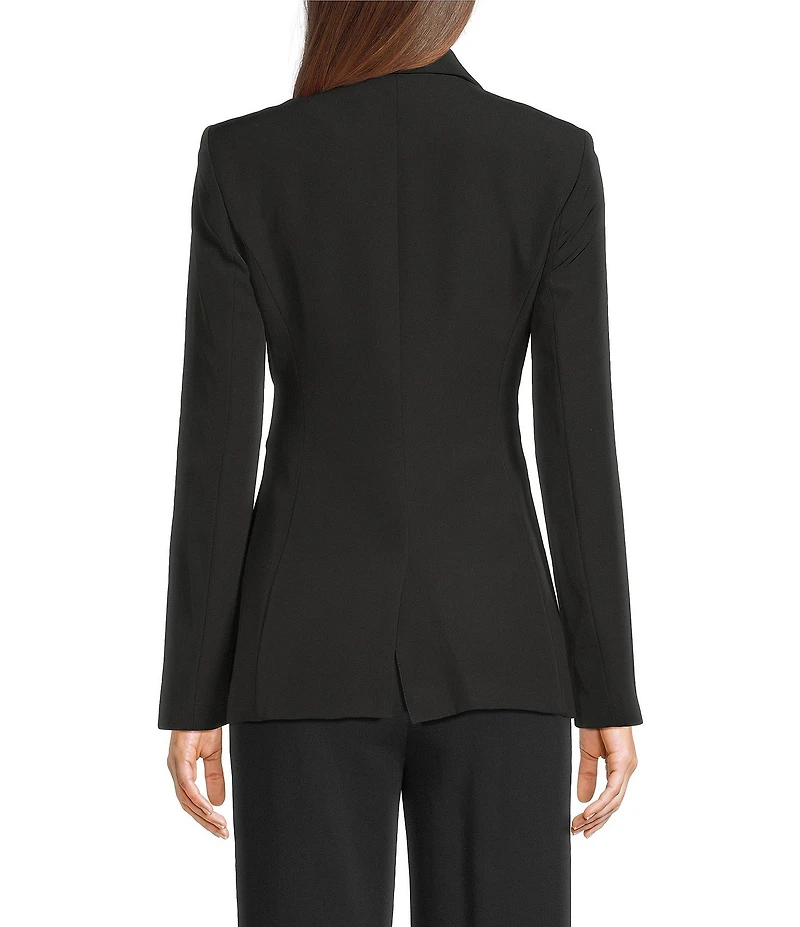 Donna Karan Notch Lapel Hardware Belted Blazer