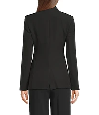 Donna Karan Notch Lapel Hardware Belted Blazer