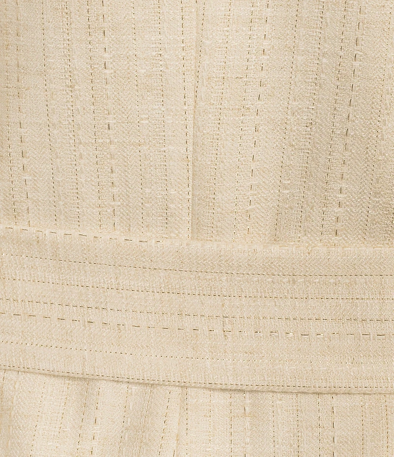 Donna Karan Novelty Linen Blend Metallic Tie Waist Jacket