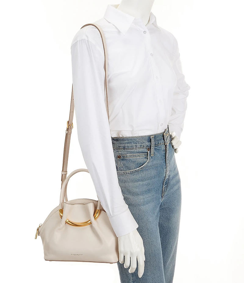 Donna Karan Oxford Crescent Handles Crossbody Satchel Bag