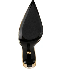 Donna Karan Patricia Quarter Stripe High Heel Ankle Strap Dress Pumps