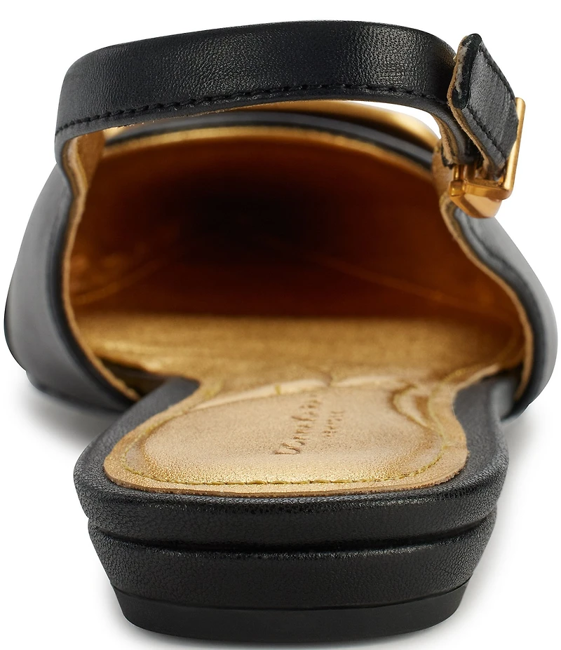 Donna Karan Perilynn Satin Ornament Slingback Flats