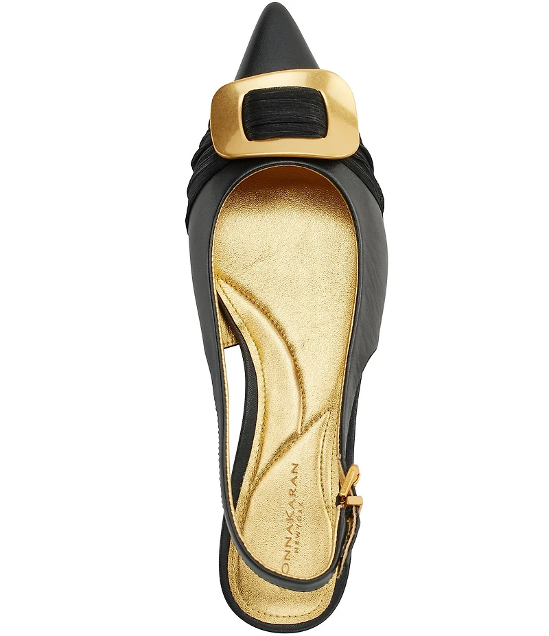Donna Karan Perilynn Satin Ornament Slingback Flats