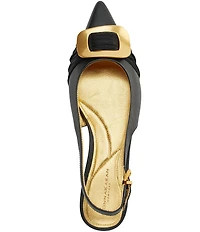 Donna Karan Perilynn Satin Ornament Slingback Flats