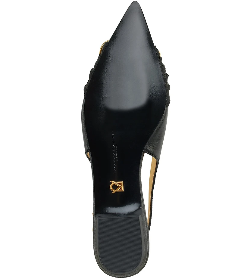 Donna Karan Perilynn Satin Ornament Slingback Flats