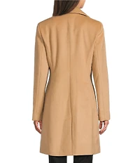 Donna Karan Petite Size Cashmere Blend Notch Collar Reefer Coat