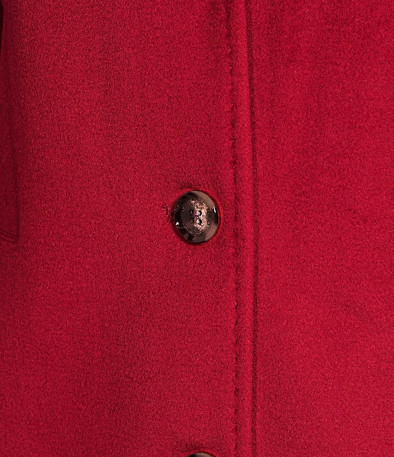 Donna Karan Petite Size Cashmere Blend Notch Collar Reefer Coat