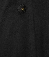 Donna Karan Petite Size Wool Blend Asymmetrical Wing Collar Belted Wrap Coat