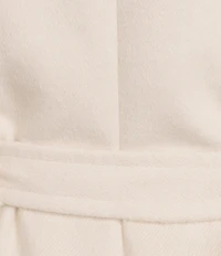 Donna Karan Petite Size Wool Blend Asymmetrical Wing Collar Belted Wrap Coat