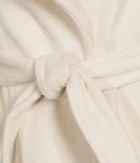 Donna Karan Petite Size Wool Blend Asymmetrical Wing Collar Belted Wrap Coat