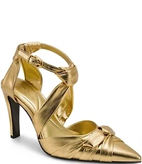 Donna Karan Phia Metallic Knotted Strappy Pumps