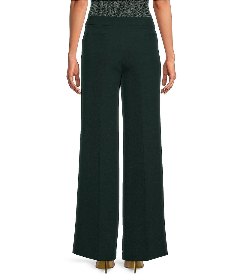 Donna Karan Polish Suiting Mid Rise Flat Front Wide Leg Pants