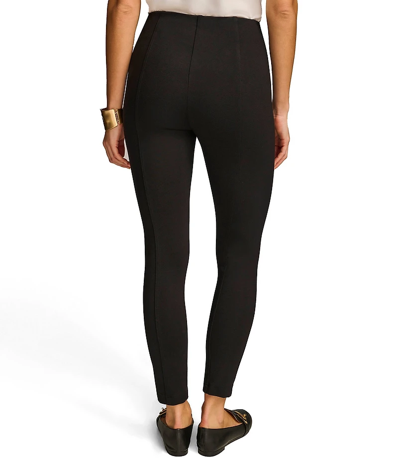 Donna Karan Ponte Mid Rise Pull-On Skinny Leg Ankle Pants