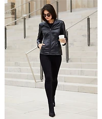 Donna Karan Ponte Mid Rise Pull-On Skinny Leg Ankle Pants