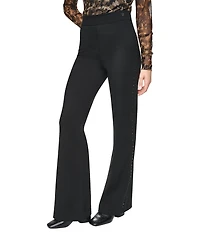 Donna Karan Ponte Flare Leg Studded Pull On Pants