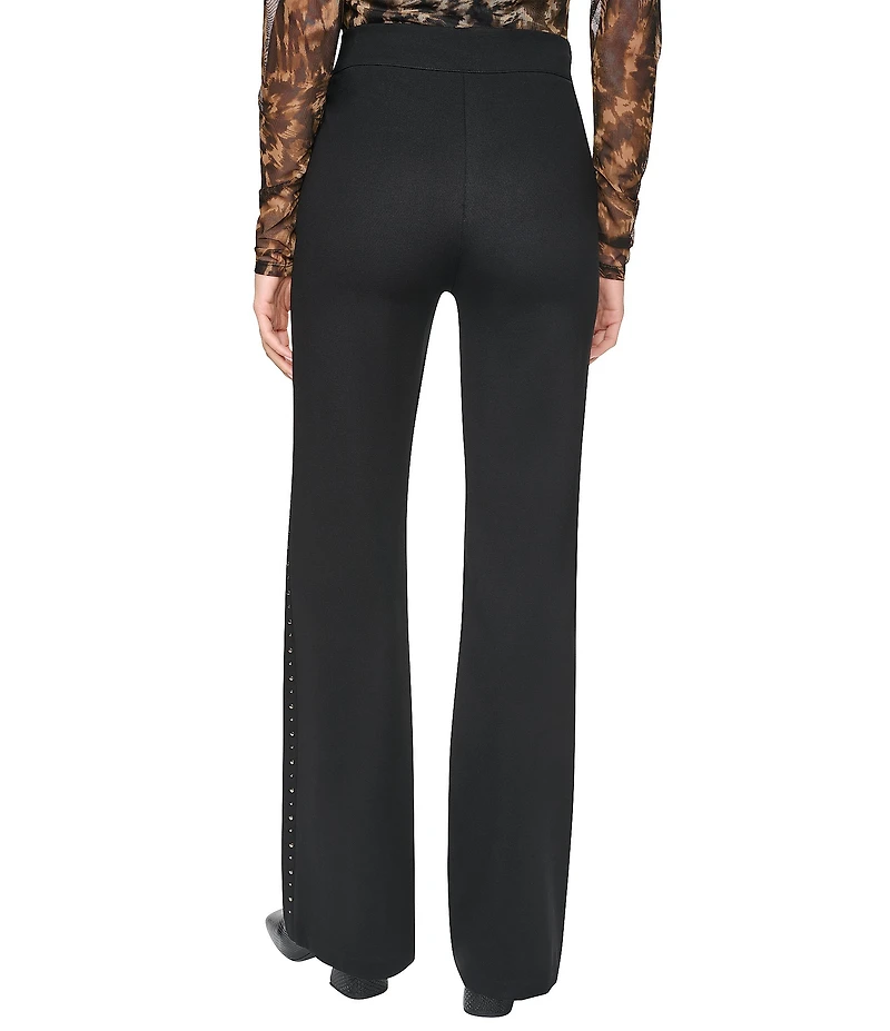 Donna Karan Ponte Flare Leg Studded Pull On Pants
