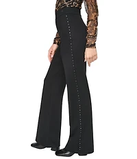 Donna Karan Ponte Flare Leg Studded Pull On Pants