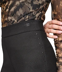 Donna Karan Ponte Flare Leg Studded Pull On Pants