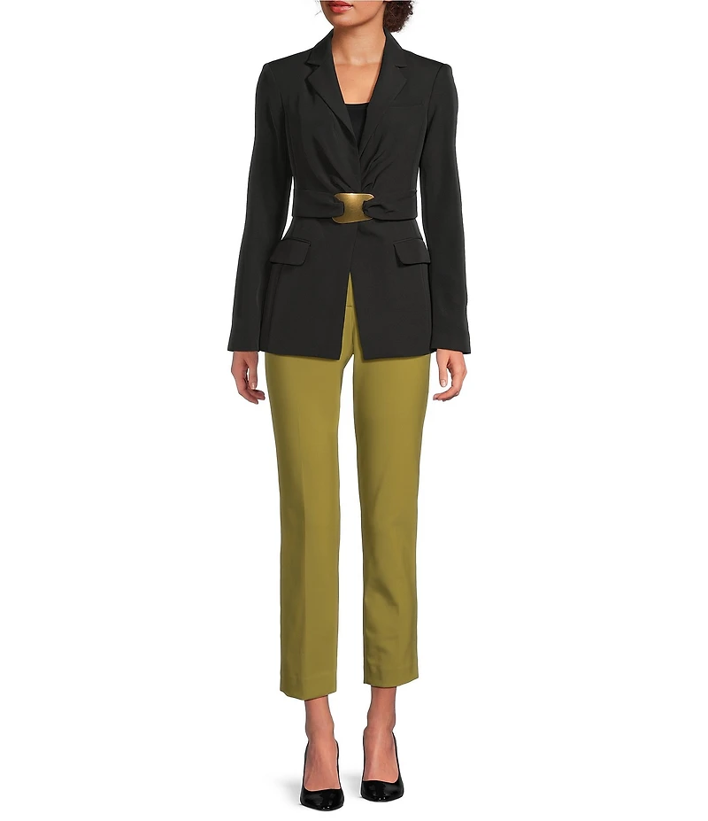 Donna Karan Precision Ponte Slim Leg Ankle Length Pants