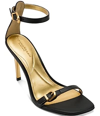 Donna Karan Pryce Leather Ankle Wrap Dress Sandals