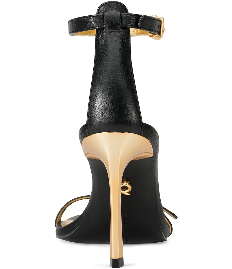 Donna Karan Pryce Leather Ankle Wrap Dress Sandals