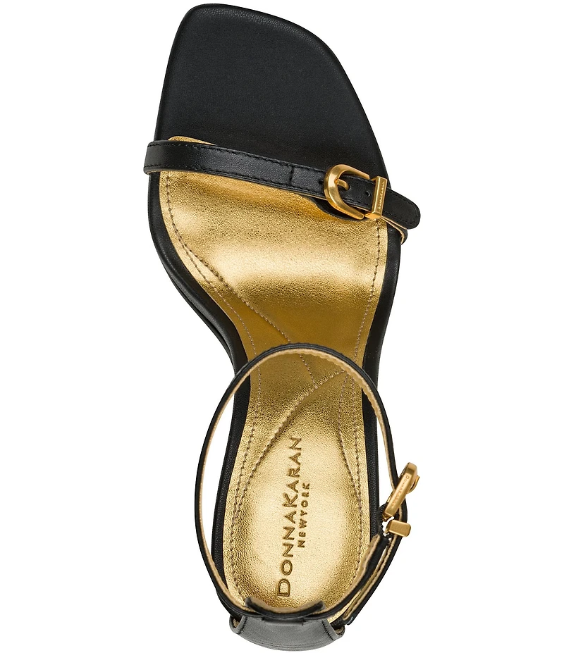 Donna Karan Pryce Leather Ankle Wrap Dress Sandals