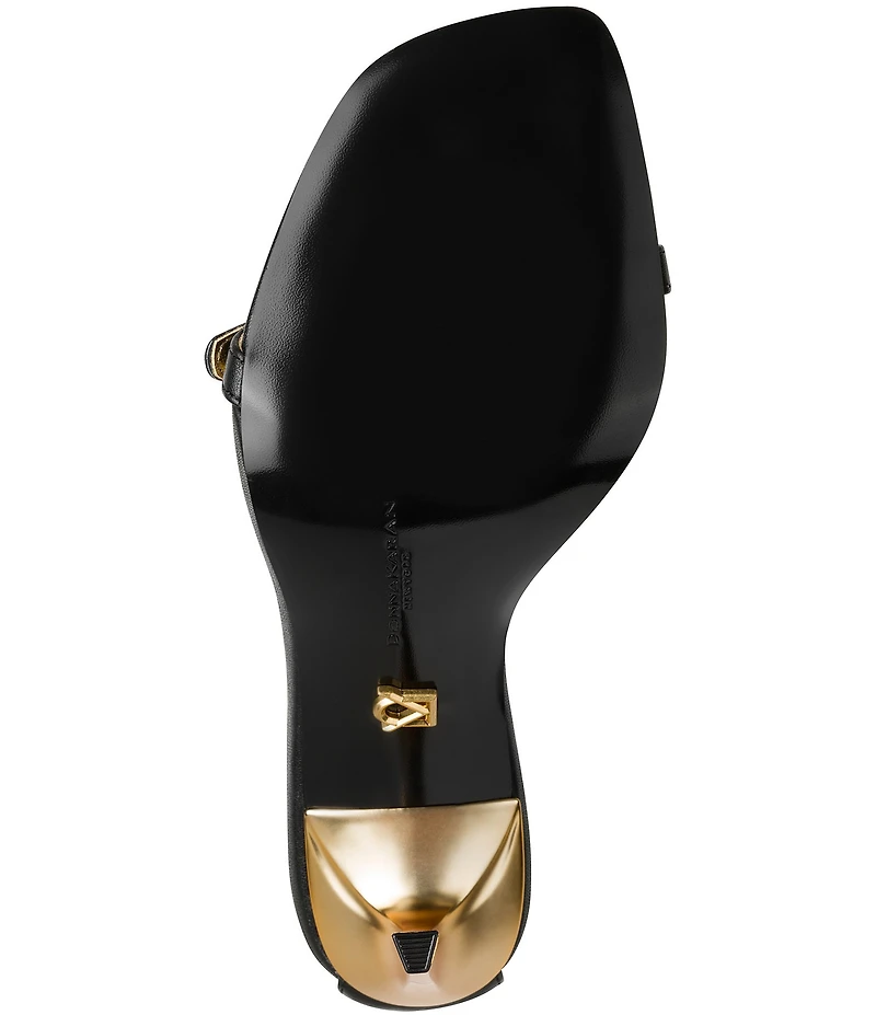 Donna Karan Pryce Leather Ankle Wrap Dress Sandals