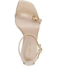 Donna Karan Pryce Patent Ankle Wrap Dress Sandals