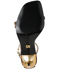 Donna Karan Pryce Tortoise Print Patent Ankle Wrap Dress Sandals