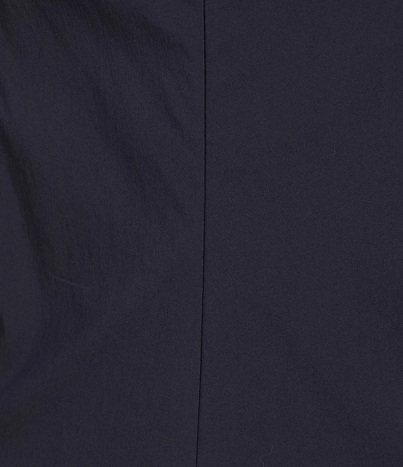 Donna Karan Rayon Melange Square Neck Sleeveless A-Line Dress