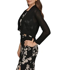 Donna Karan Rayon Yarn Open Front 3/4 Sleeve Jacket