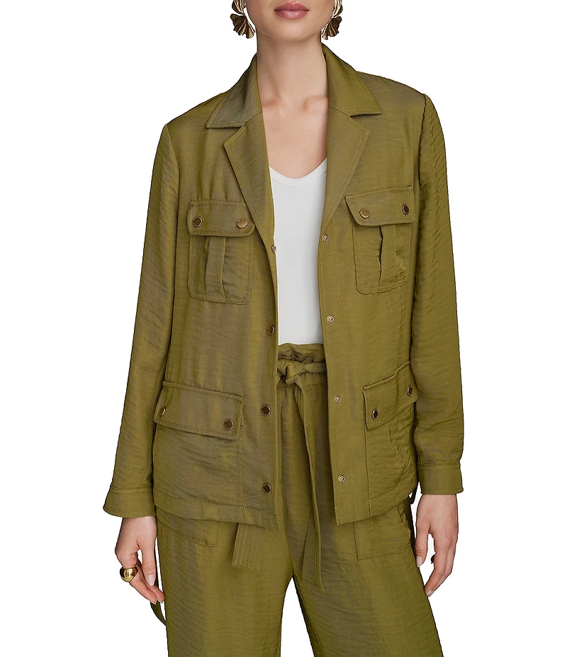 Donna Karan Ripple Twill Belted Utility Jacket