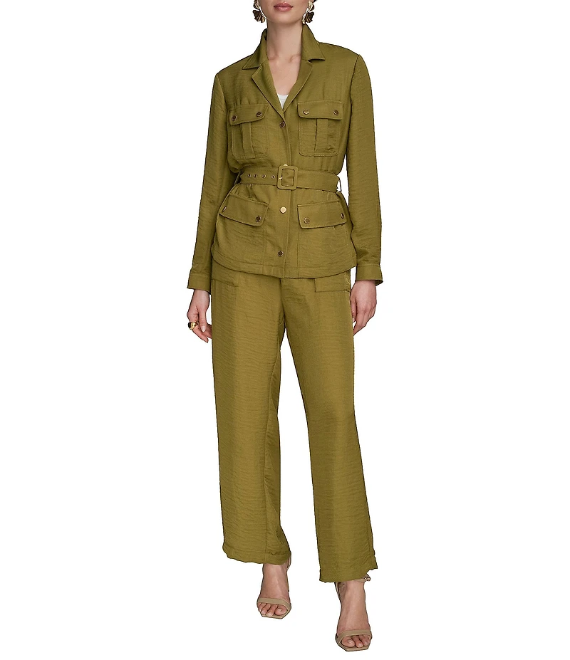 Donna Karan Ripple Twill Belted Utility Jacket