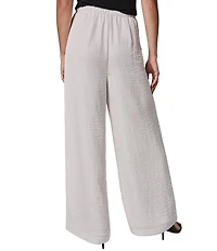 Donna Karan Ripple Twill High Rise Wide Leg Pull-On Pants