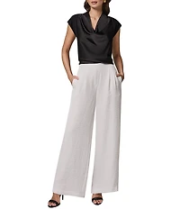 Donna Karan Ripple Twill High Rise Wide Leg Pull-On Pants
