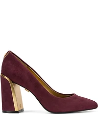 Donna Karan Romina Suede Block Heel Pumps