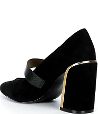 Donna Karan Rosey Suede Mary Jane Turn Lock Pumps