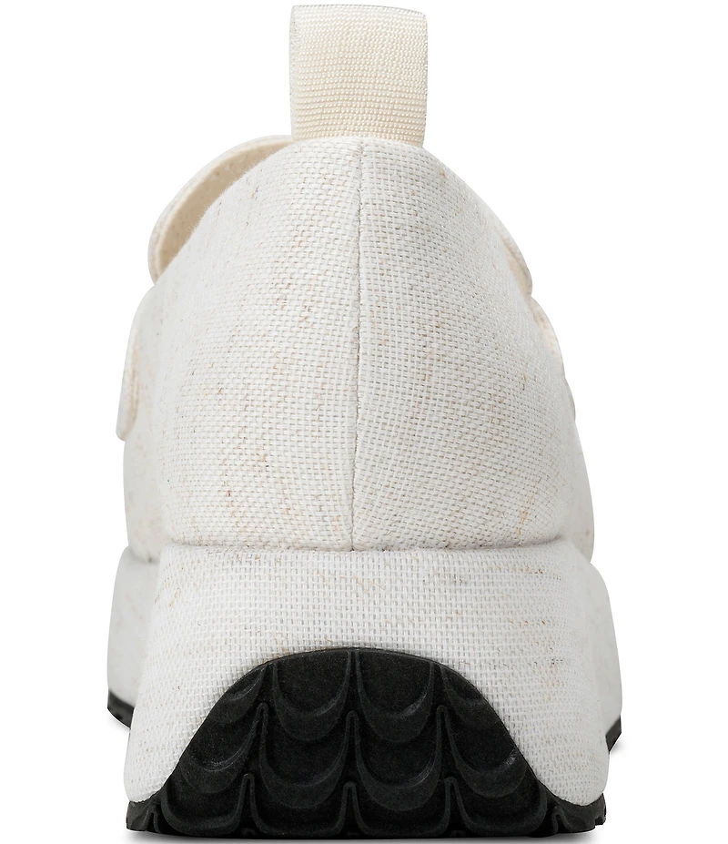 Donna Karan Sable Linen Canvas Platform Wedge Loafers