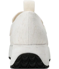 Donna Karan Sable Linen Canvas Platform Wedge Loafers