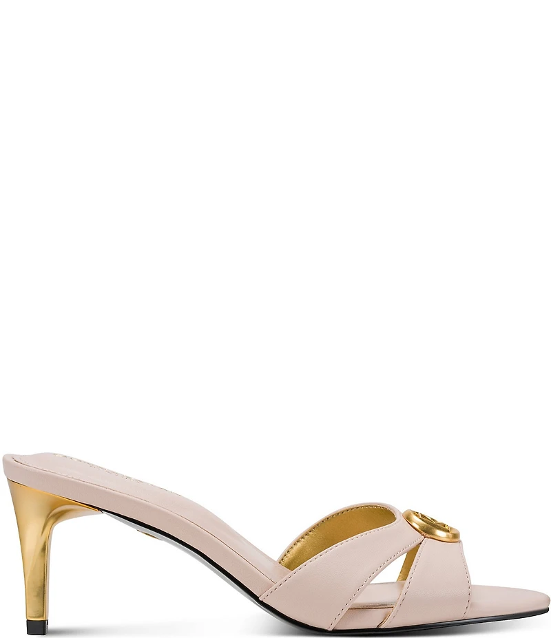 Donna Karan Samson Madallion Hardware Dress Slide Sandals