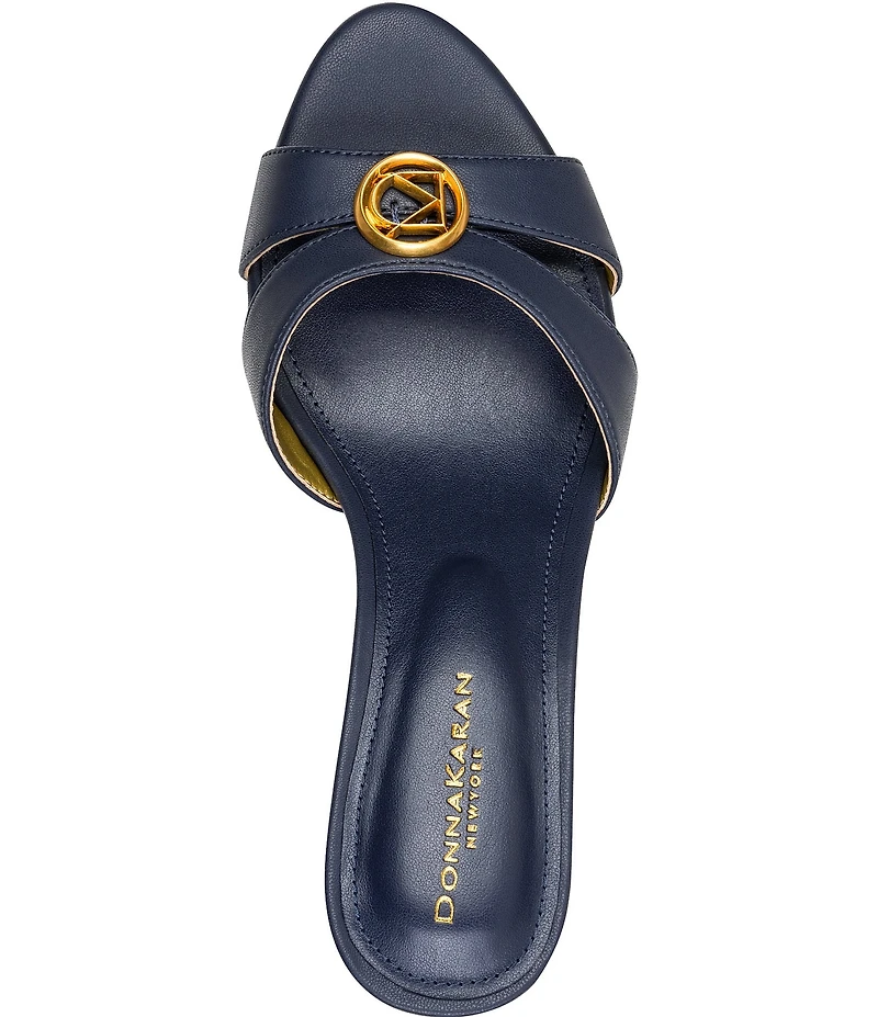 Donna Karan Samson Madallion Hardware Dress Slide Sandals
