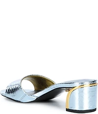 Donna Karan Sangria Snake Print Foil Slide Dress Sandals