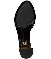 Donna Karan Sangria Snake Print Foil Slide Dress Sandals