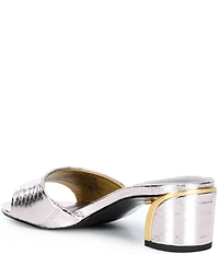 Donna Karan Sangria Snake Print Foil Slide Dress Sandals