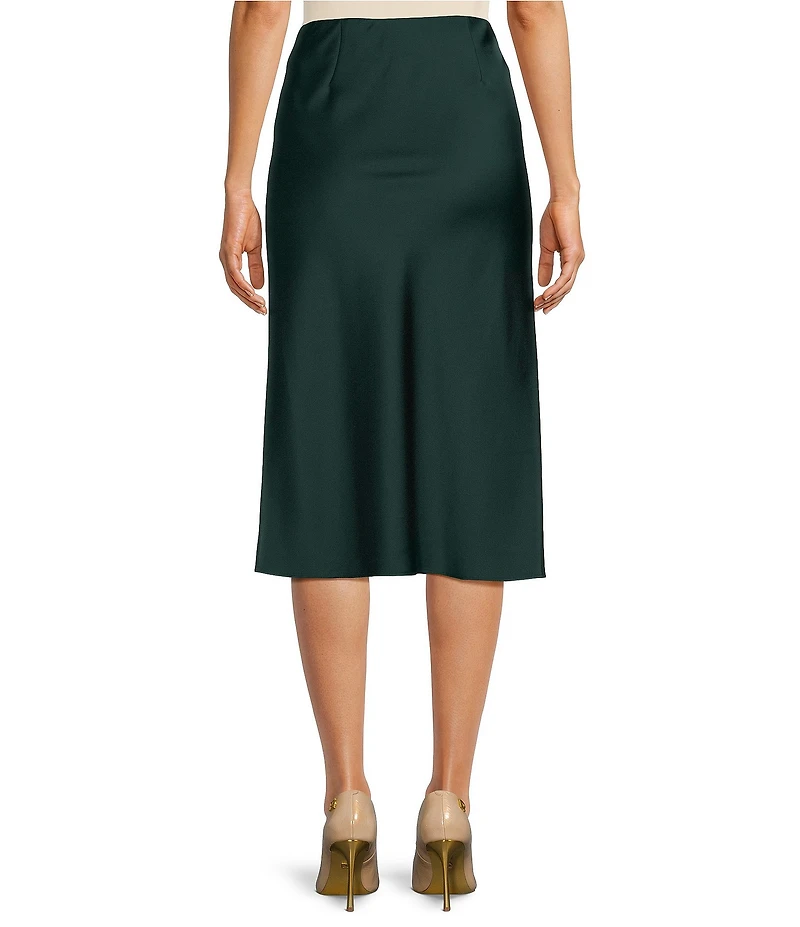 Donna Karan Satin Charmeuse A-Line Midi Skirt