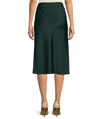 Donna Karan Satin Charmeuse A-Line Midi Skirt