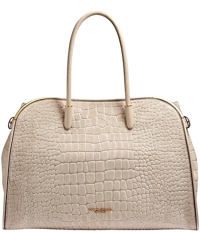 Donna Karan Satin Croc Suede Tote Bag