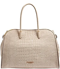 Donna Karan Satin Croc Suede Tote Bag